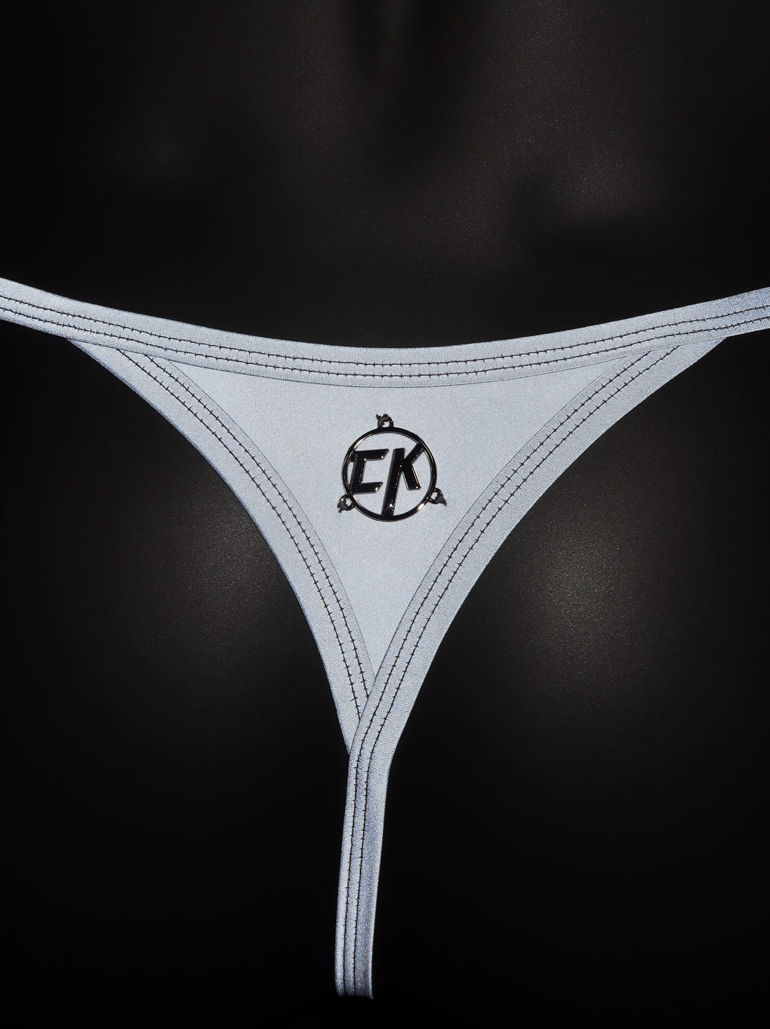 (READY TO SHIP) Reflective Thong - Silver Grey